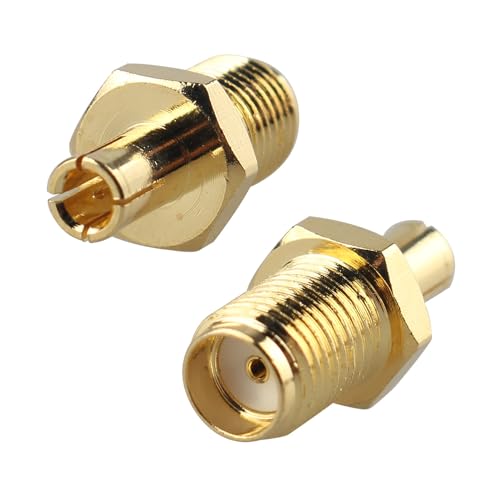 Futheda 2PCS TS9 Male to SMA Female Adapter Gold-Plated SMA to TS9 RF Coaxial Connector Compatible with Wi-Fi Radio Security Camera UMTS Huawei Network Broadband High-Gain LTE Antenna Router Broadcast