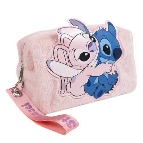 Disney Stitch Neceser, Set de Belleza Stitch y Angel Diseño Peluche Bolso de Viaje Regalo Niñas, Mujeres, Adolescentes