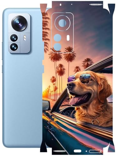 Image of AtOdds - Full Body Back Screen Guard Protector Film - Lamination Wrap Skin Sticker Compatible with XIAOMI Mi 12 PRO | Scratchproof Matte Finish (Happy Doggo)