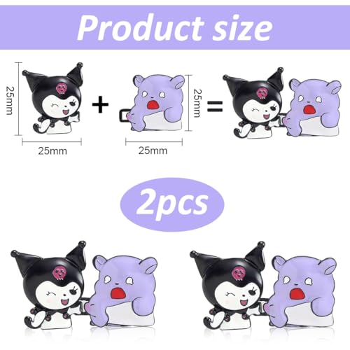 Image of SANNIDHI 2 Pairs Jeans Tightening Clip, Kuromi Pants Clips Jeans Adjustable Button Pins, Adjustable Waist Buckle for Women Girls, Jeans Hooks for Waist Fit Loose Jeans Adjuster for Trousers, Skirts