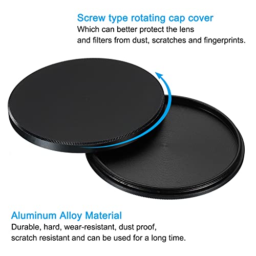 PATIKIL 55mm Lens Cap, Black Aluminum Alloy, Polarizer & Neutral Density Filter Stack Cap, Minimalist Design - Image 4
