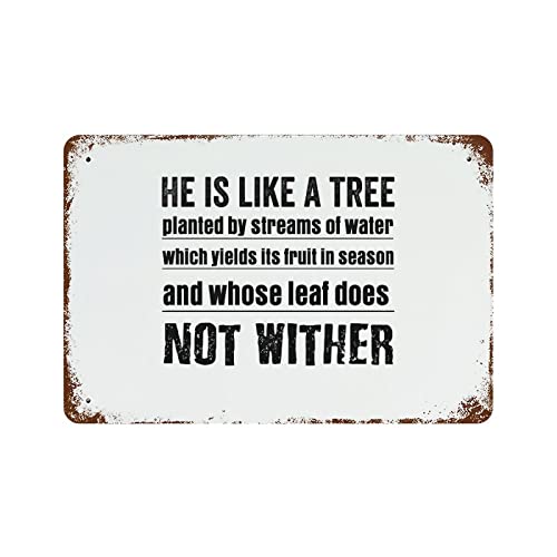 Plaque en aluminium He Is Like A Tree décorative intérieur et extérieur 30x45 cm