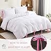 Pink Bow Duvet Cover Queen White and Pink Bedding Set Bowknot Bow Tie Cute Bedroom Decor Girls Coquette Comforter Cover Romantic Dreamy Decor #2