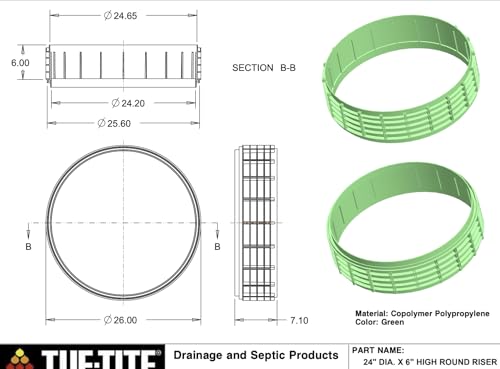 Image of Tuf-Tite 24x6 riser, flat lid & ring 3 piece bundle (TUF TITE - 24x6 KIT)