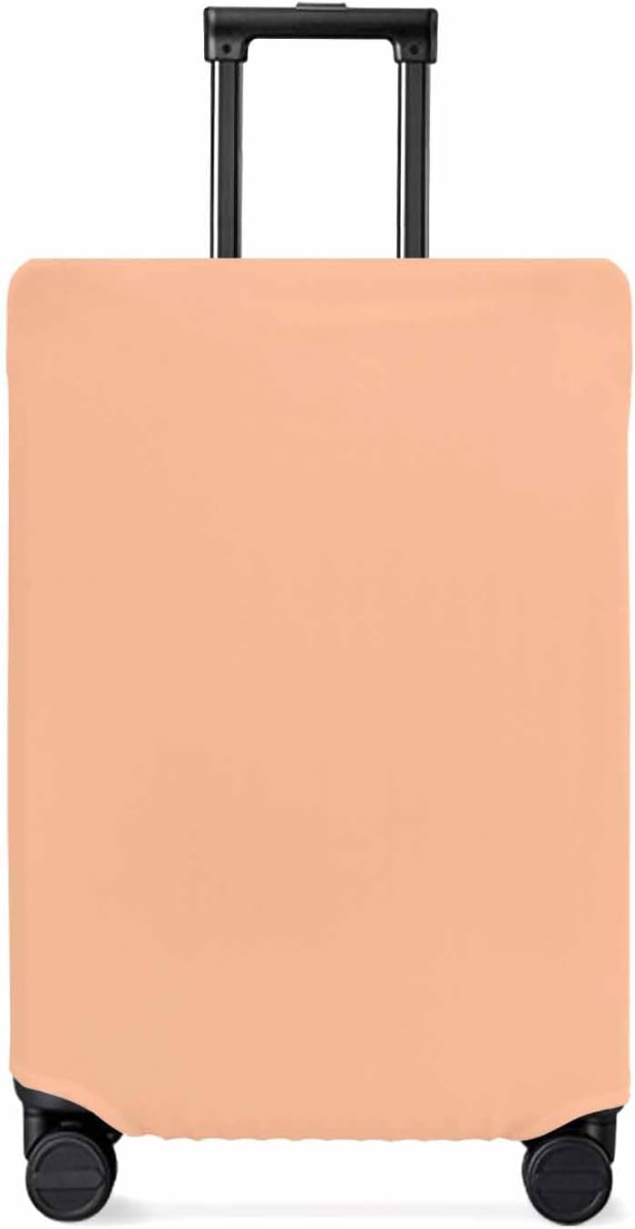 Peach Pink Travel Luggage Cover, Minimalist Valentines Solid Color Anti-scratch Travel Suitcase Protector Covers, Washable Elastic Baggage Covers Fit 29-32 Inch Carry on Luggage