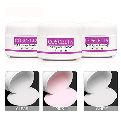 Acrylic Nail Kit Pink Clear White Acrylic Powder and Liquid Set False Nail Tips Acrylic Brush Manicure Set for Nails
