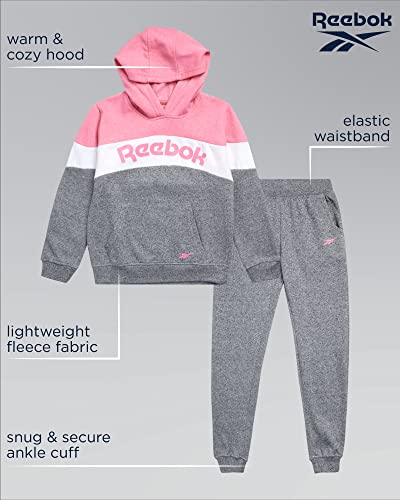 Reebok Girls' Sweatsuit Set - 2 Piece Fleece Hoodie and Jogger Sweatpants (Size: 2T-6X), Size 5, Gr