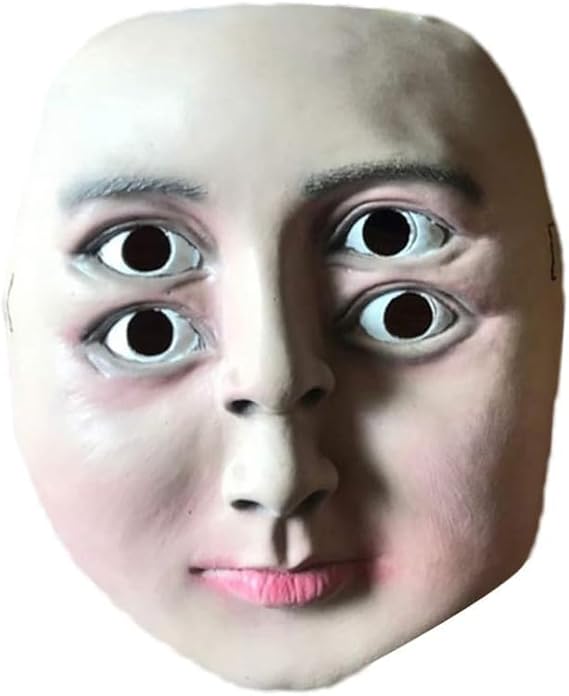 ALXOY GHDLM Halloween Mask Four Eyes Latex Mask Realistic