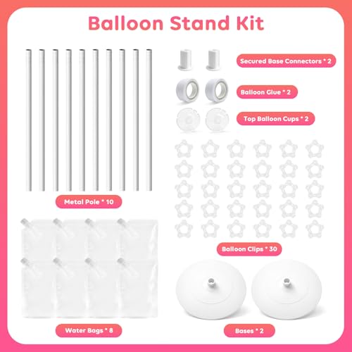 Tamodan Adjustable balloon column kit set of 2, 78 Inch balloon tower Reusable Metal Telescopic Design，balloons tower stand for Weddings, Birthdays, Baby Showers & Graduation Events - Thumbnail 7