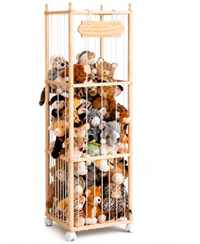 TANONE Stuffed Animal Storage with Wheels - Large Stuffy Storage for Kids