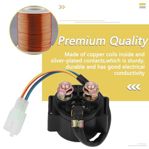 Image of Starter Solenoid Relay, Compatible with 4-Stroke GY6 Engine 50cc 70 cc 90cc 110 cc 125cc 150 cc 200cc 250 cc ATV Dirt Bikes Scooters Go Karts Pit Bikes for Roketa, Sunl, Coolster, Taotao, SSR