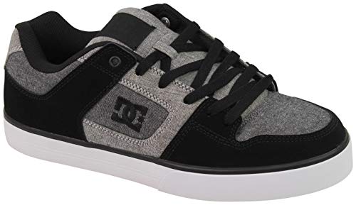 DC DC mens Pure Skate Shoe, Black/Heather Grey, 6.5 US