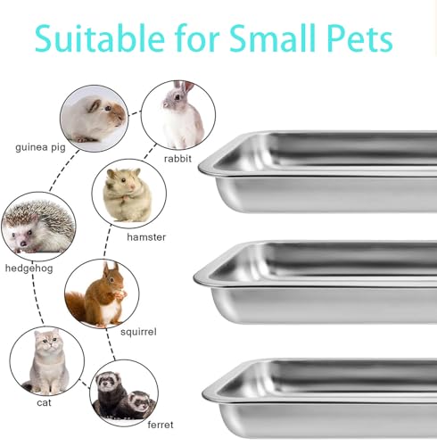Kit para arenero pequeño de acero inoxidable para gatitos miniatura 3