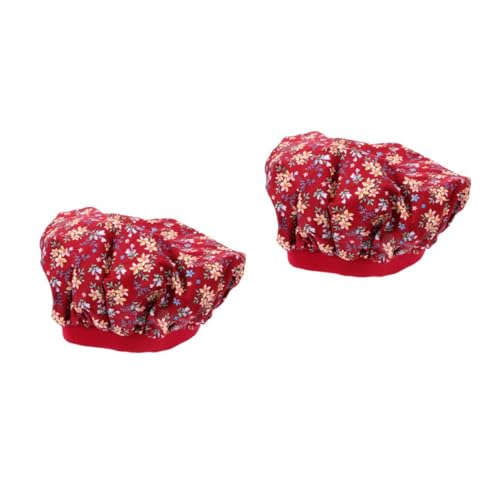 DEARMAMY 2 Piezas Gorro De Dormir Redondo para Diadema De Ganchillo Enchufar Adaptador De Mandril Bandas Elásticas para Gorros De Peluca Botón De Estilo Británico Voltear Rojo Algodón