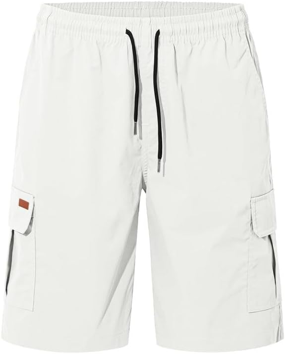 Cargo Shorts for Men Drawstring 9 inch Elastic Waist with 5 Pockets - Image 2