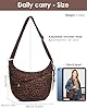 Micmores Crossbody Bag Damen Kunstvelours Leopardenmuster Umhängetasche Damen Halbmond Schultertasche mit verstellbarer Schultergurt, Stylische Handtasche Hobo Moon Bag (Kaffeebraun) #5