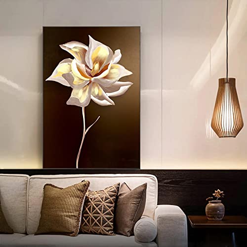 Affiches impressions sur toile abstrait floral de luxe, fleurs d'or salon