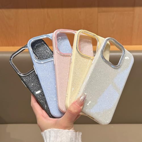Coque antichoc pour iPhone 16 avec protection silicone pailletée - 6