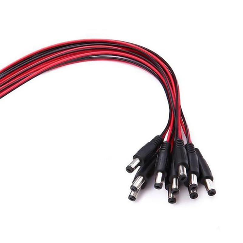 Pack de 10 conectores macho DC Power 2.1 x 5.5mm cobre 25.4 cm miniatura 1
