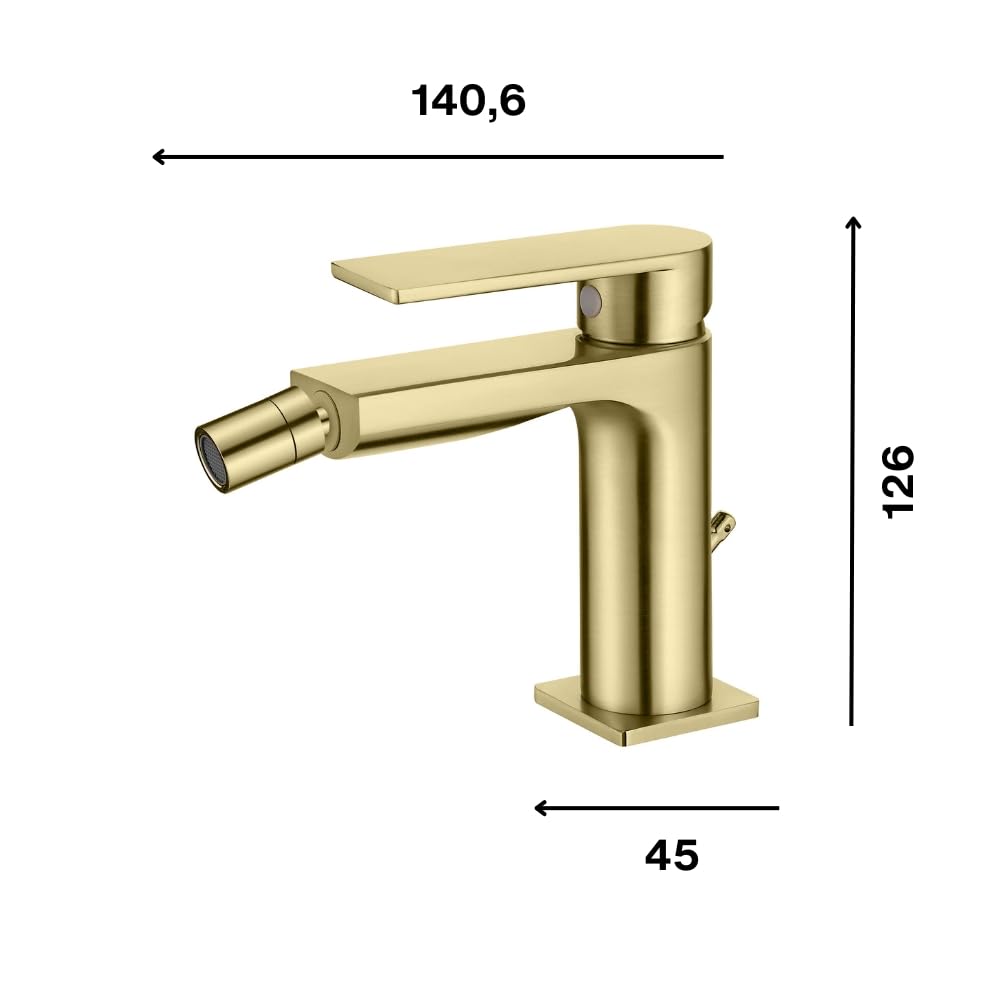 Robinet mitigeur Bidet Alpha - Installation facile, finition premium - Design élégant et durable (or brossé)