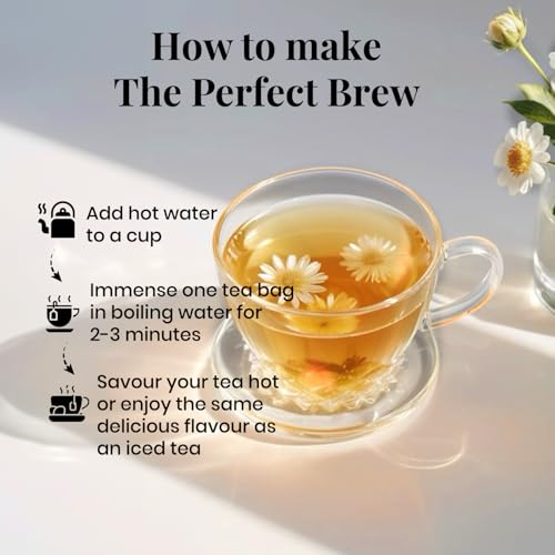 Image of Twinings Pure Chamomile Tea, 25 Tea Bags| Caffeine-Free| Flower Based Infusion| Relieves Anxiety| Promotes Good Sleep| Made With Finest Ingredients| Enjoy as Hot or Iced Tea | Pack of 1