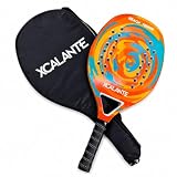 Raquete Para Beach Tennis Profissional Em Fibra Carbono Com Capa Protetora (Laranja)
