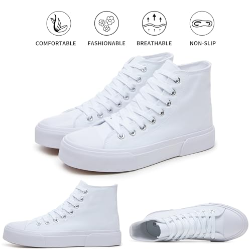 hash bubbie High Top Sneakers for Women Classic High Tops Canvas Shoes Lace up Women's Fashion Sneaker - Image 6