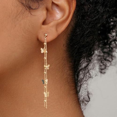 VRIUA Dangle Earrings for Women - 14K Gold Plated Statement Drop Earrings Dainty CZ Wedding Dangling Earrings Trendy Jewelry2
