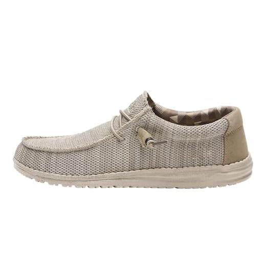 Hey Dude Men's Wally Sox Beige Size 10 | Men’s Shoes | Men's Lace Up Loafers | Comfortable & Light-Weight