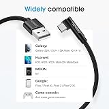 aceyoon Kabel USB C krótki 20 cm + 50 cm, 5 V/2 A, 90 stopni, kabel USB C, kątowy, z nylonowym plecionym kablem USB na USB C, kątowy, kompatybilny z Samsung Galaxy S22, S21, S20