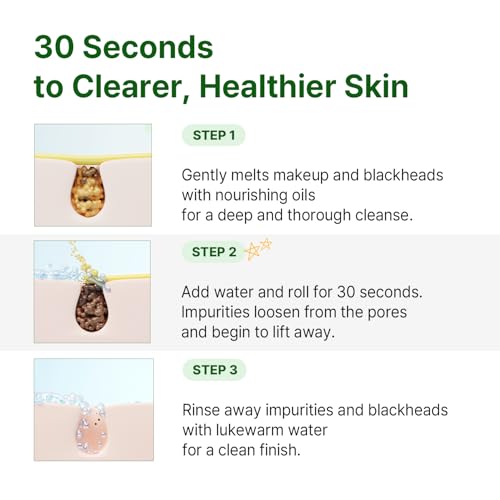 AVCA Green Herb Blackhead Cleansing Oil &ndash; Makeup Dissolving & Pore-Clearing Cleanser with Plant Oils, Vitamin E & Squalane, Light-Feel Cleanse, K-Beauty for Normal to Oily Skin, 6.76 fl oz (200 mL)
