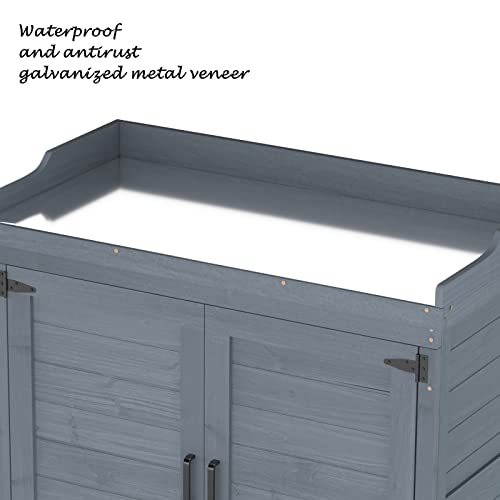 image for GDLF Outdoor Garden Patio Wooden Storage Cabinet Furniture Waterproof 