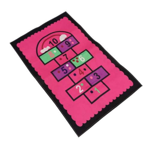 Garneck 1pc Cute Pink Hopscotch Floor Mat Cartoon Pattern Bedroom Carpet for Living Room Playroom Daycares and More Versatile Educational Floor Mat