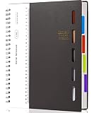 Yoment 5 Subject Notebook 8.5 x 11 Large Spiral Notebook with Dividers and Tabs Hardcover Spiral Not