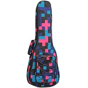 Ukelele-koffer 10 Mm Gewatteerde Ukelele-rugzakkoffer Sopraanconcert-tenor-ukelele-koffer (Color : Red Plaid, Size…