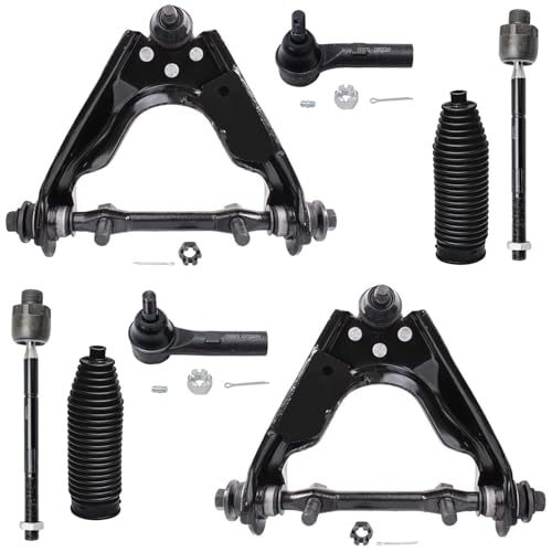 Image of Detroit Axle - 4WD Front End Suspension Kit for 2000-2004 Dodge Dakota, 2000-2003 Durango, 2 Upper Control Arms w /Ball Joints 4 Inner & Outer Tie Rod End Links 2 Boots 2001 2002 Replacement - 8pc Set