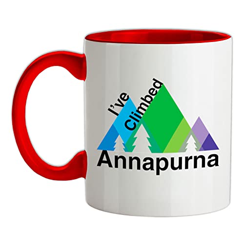 I've Climbed Annapurna - 11oz - Ceramic Two-Tone Mug for Coffee/Tea - Red/White - One Size