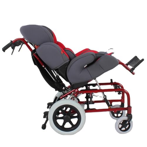 Kids Wheelchair, Lightweight Foldable Aluminum Alloy Frame Wheelchair, Pediatric Wheelchair for Cerebral Palsy Children, Child Size Wheelchair