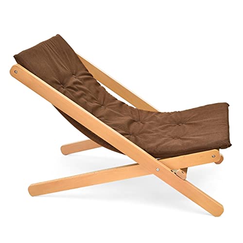 Genérico Tumbona de bambú para jardín, Silla de Playa Plegable, Asiento de Tela y Madera para Exteriores, Tumbona Plegable, reclinable, Ajustable, para Patio (Color marrón)