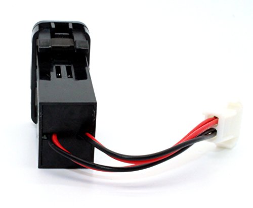 Cllena Toyota Usb Charger + Voltmeter Tester 1.9Ft Wiring And Fuse Usb Power Socket(Blue Led) #TOP4