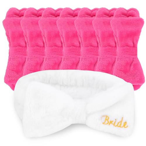 CIEHER Spa Headband, 8 Pcs - Bachelorette Party Favors, Bride & Bridesmaid Gifts, Skincare Makeup Face Wash Headbands