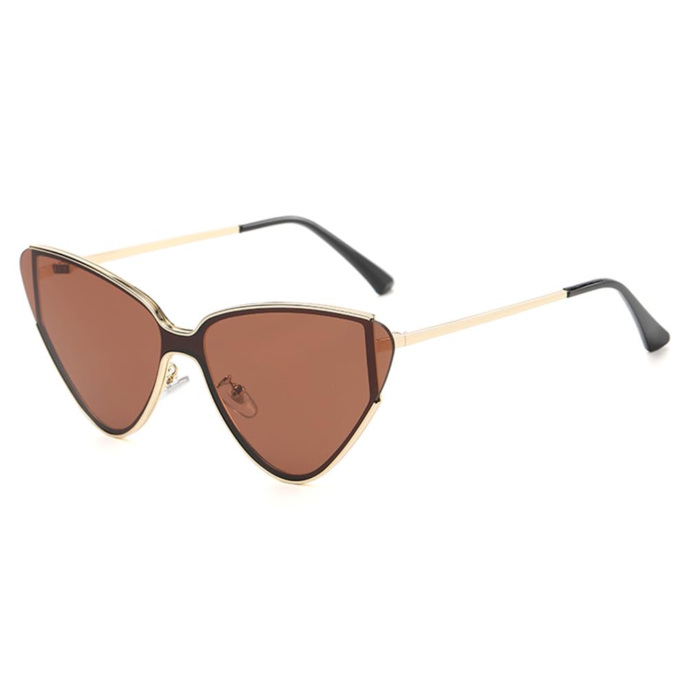 Lunettes de soleil œil de chat steampunk dorées et noires pour homme et femme - 8