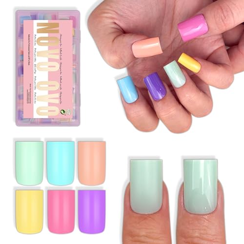 NOVO OVO Pastel Nail Tips Macaron Colors