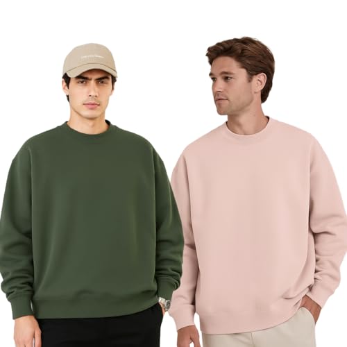 Sweat-shirt Homme Vert Rose 44 : vêtement casual et pull mode masculine
