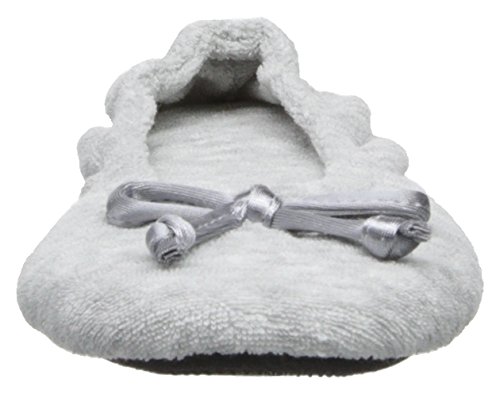 isotoner Women's Signature Terry Ballet Flat Slipper with Satin Bow2