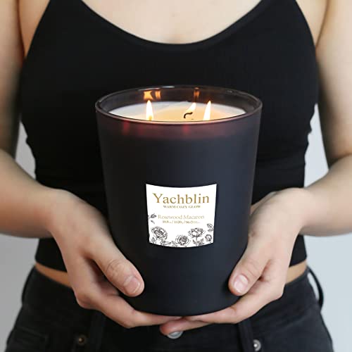 Yachblin Huge Candle Scented Candles, Velvet Rose&Oud Aromatherapy Candle-36.3Oz, Large Organic Sweater Weather Candle Home Decor, Unique Fragrance Forever Wick Candle, 90Hours Burning Times #TOP1