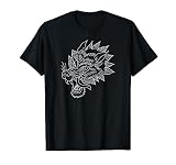 American Traditional Wolf Head Outline Tattoo T-Shirt
