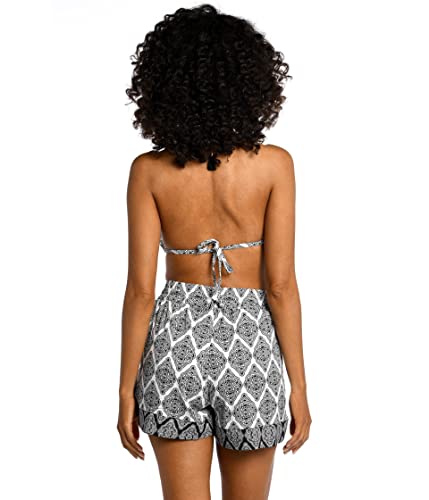 La Blanca Womens Beach Short Swimsuit Cover Up Swim Trunks, Black/White//Oasis Tile, Large Us #TOP1