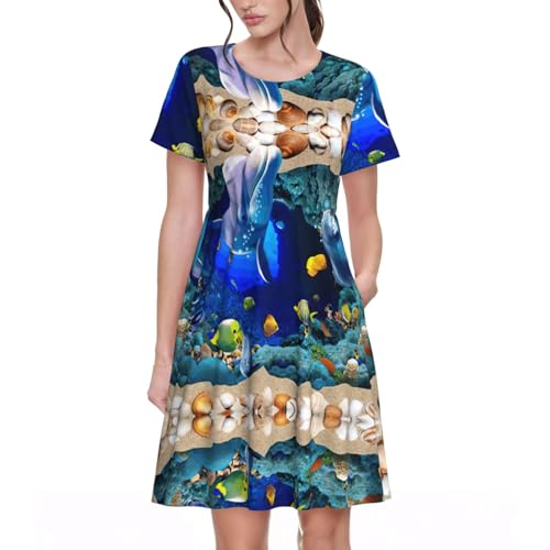 Robe manches courtes légère contre la chaleur avec poches de rangement