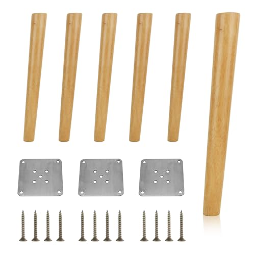 VIDETOL 4 Pcs 40cm Wooden Furniture Legs, Nature Solid Wood Sofa Legs